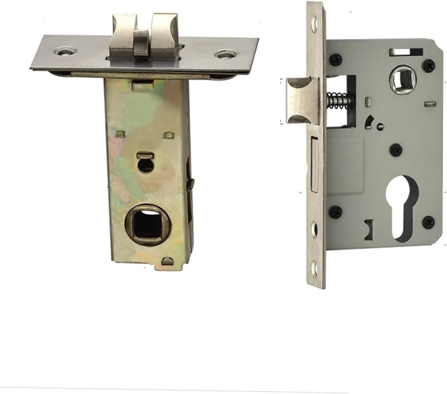 Door Lock Cylinder Body for Home Single Tongue Mute Lock Cylinder House Wooden Door Heavy Spring 1Pcs(O Type)