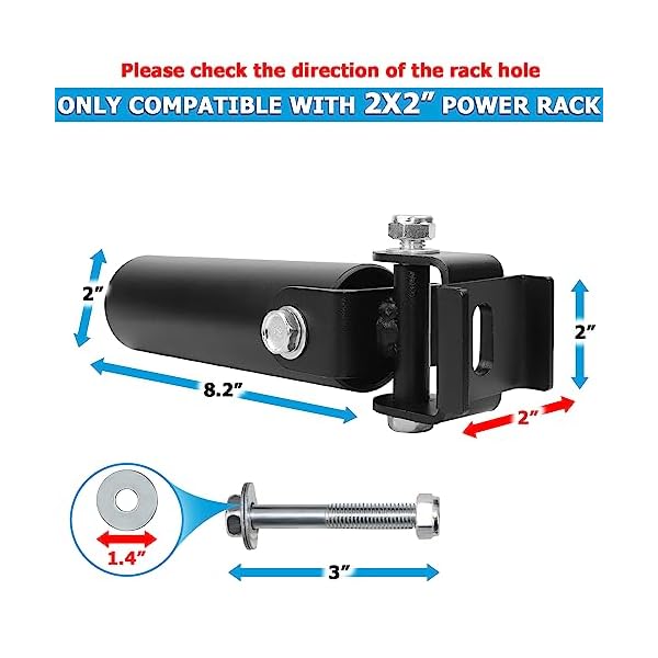 A2ZCARE Power Rack Mounted Landmine Attachment, T Bar Row Landmine Base, Fit 2-inch Olympic Row Bar, Compatible with 3x2 & 3x3 inch Power Cage - Image 2