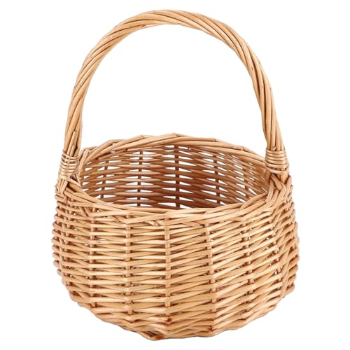 Small Wicker Picnic Basket with Handle 7.1 x 8.3in...