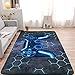 NTBED Game Console Area Rug for Bedroom Sofa Playroom Gaming Geometric Bedside Rugs Gamer Decorative Floor Mat Carpet (3x5 Feet, Blue)
