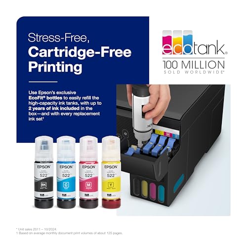 Epson EcoTank ET-2800 Wireless Color All-in-One Cartridge-Free Supertank with Scan and Copy, The Ideal Basic Home Printer - Black - Image 3