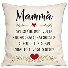 Idea Regalo - Mamma Spero Ogni Volta Che Abbracci Questo Cuscino Ti Ricorda Quanto Ti Amo - Cover Regalo da Figlia Figlio per la Festa della Mamma, Compleanno, Natale