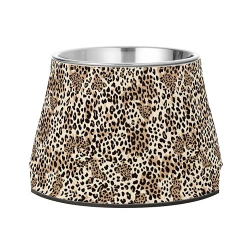 Ciotola per cani con stampa leopardata o moderna, in acciaio inox, per cani, gatti, conigli, uccelli, comfort