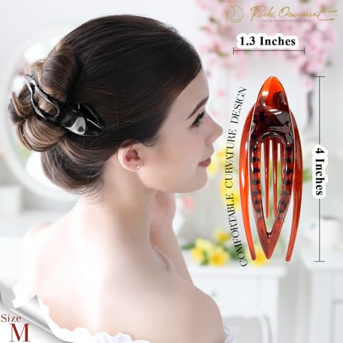 Pinzas para cabello RC ROCHE 2 piezas color marrón y negro miniatura 3