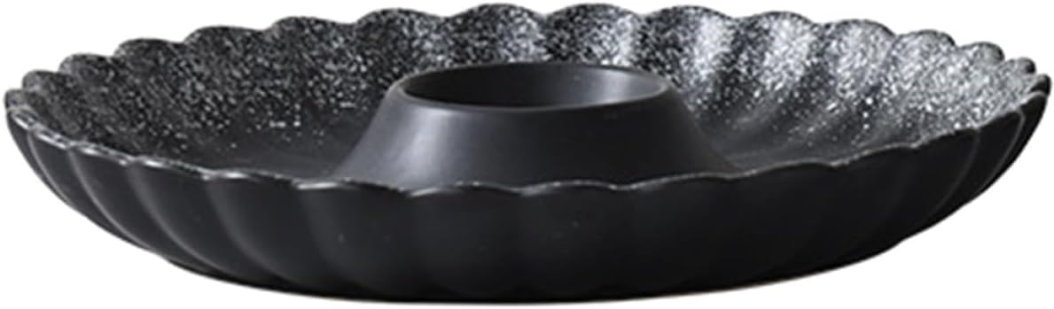 OSALADI Dumpling Plate Ceramic Round Heat-Resistant Sushi Dip Tray for Japanese Cuisine and Home Serving