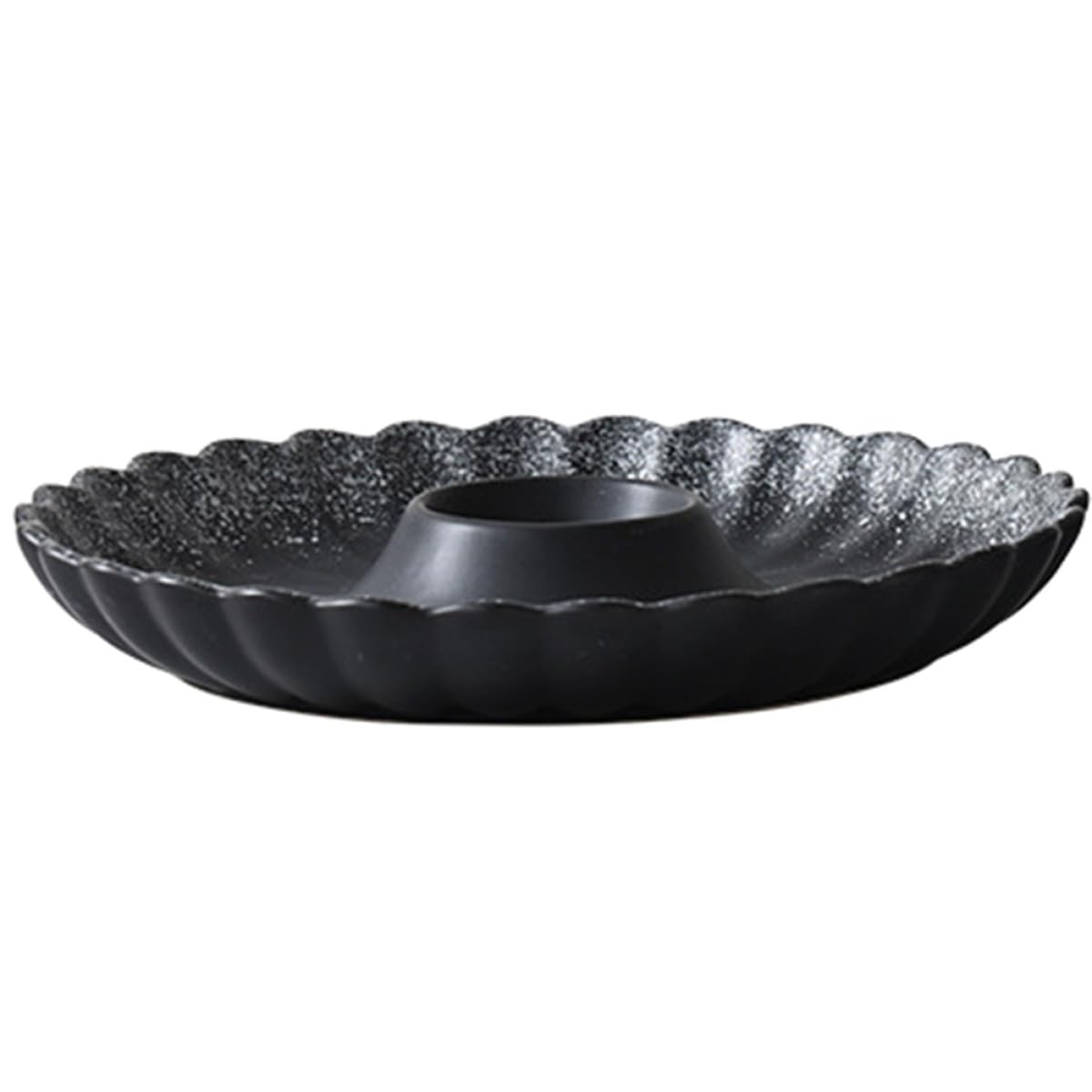 OSALADI Dumpling Plate Ceramic Round Heat-Resistant Sushi Dip Tray for Japanese Cuisine and Home Serving