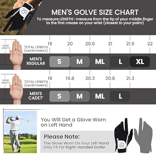 Par de luvas de golfe masculinas conjunto de presente preto com ambas as mãos quente e molhado pacot