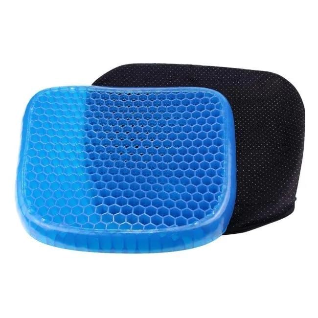 Dkriva® Silicone Rubber Soft Cushion Seat Pillow | Pressure Relief Gel Pad | Breathable Gel Comfort | Rubber Gel Egg Cushion | Soft Memory Seat Pillow | Office Car Wheelchair (Blue/1 Pcs)