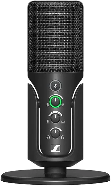 SENNHEISER Professional Profile - USB Cardioid Condenser Microphone & Table Stand, 1.2 m USB-C Cable - Mute Button, Built-in Headphone Jack, Gain, Mix & Volume Control, for PC & Mac,Black