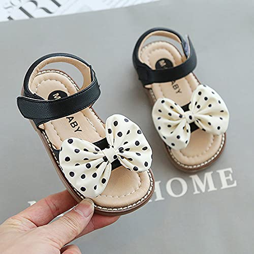 Children Kid Girl Dot Bowknot Princess Beach Shoes Soft-Soled Non-Slip Sandals Summer Flat Dress Sandals for 2-9Years2