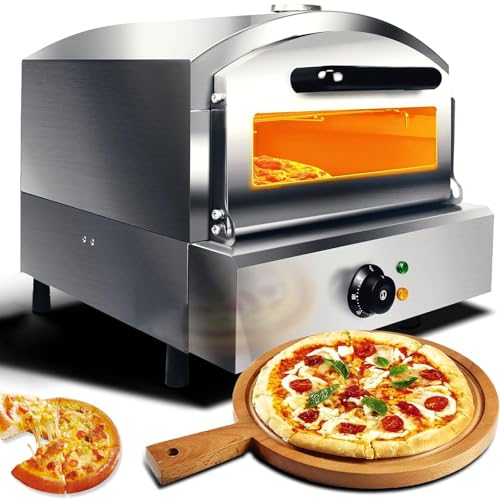 Horno De Pizza Eléctrico/a Gas, Máquina Para Hacer Pizza De Encimera, Temperatura Ajustable A 500°C, Horno De Pizza De Acero Inoxidable De Doble Capa, Para Familias Y Restaurantes(Gas)