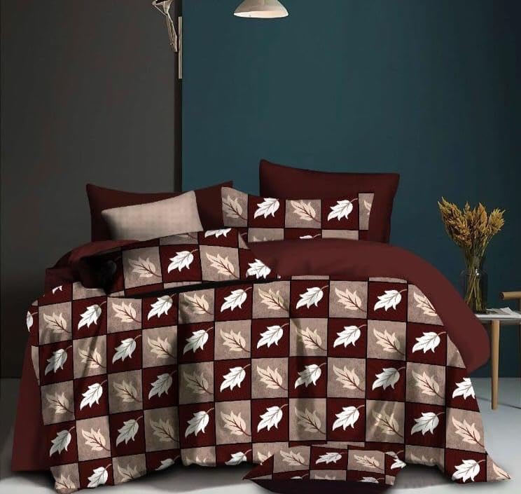 Image of Geo India Limited || Floral TC Cotton Blend Double Size Radium Bedsheet with 2 Pillow Covers (Printed Bedsheet - 014)