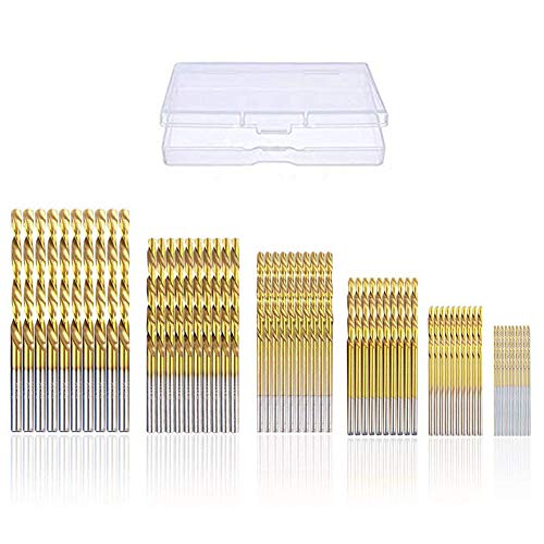 Forets hélicoïdaux, Vidillo 60 Forets HSS titanium Micro Drill Forets Bits métrique HSS haute vitesse en acier 1/1.5/2/2.5/3/3.5mm Drill Set micro mèche set outils pour Atelier Bois Plastique
