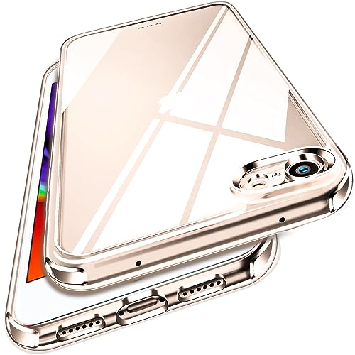 ivoler Anti Amarillo Clara Funda para iPhone SE 2022/2020 (3. / 2. Generación) / iPhone 8 / iPhone 7, Carcasa Bumper Antigolpes Transparente, [Protección de Cámara] Anti arañazos PC Duro Case