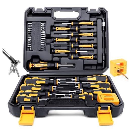 Magnetic Screwdrivers Set with Case, Amartisan 43-piece Includs Slotted, Phillips, Hex, Pozidriv,Torx and Precision Screwdriver Set, Magnetizer Demagnetizer Tools, Tools for Men