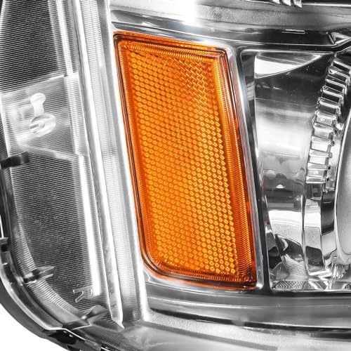 Torchbeam Headlights Assembly Compatible with GMC Terrain 2016 2017, Front Light Chrome Housing Amber Reflector Headlamp Replacement, Driver Side by Torchbeam - Image 2