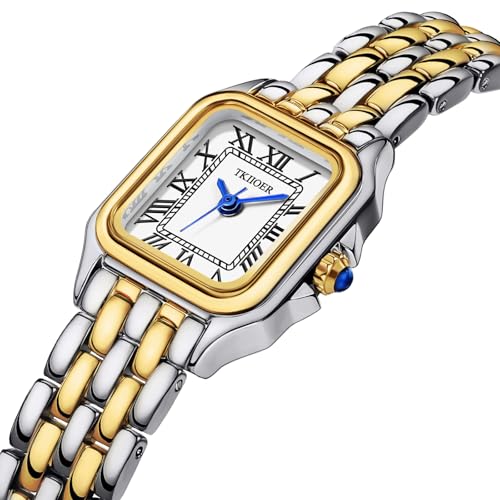 Small Gold Watches for Women, Vintage Roman Dial Women's Watches, Rectangular Case Ladies Analog Watch2