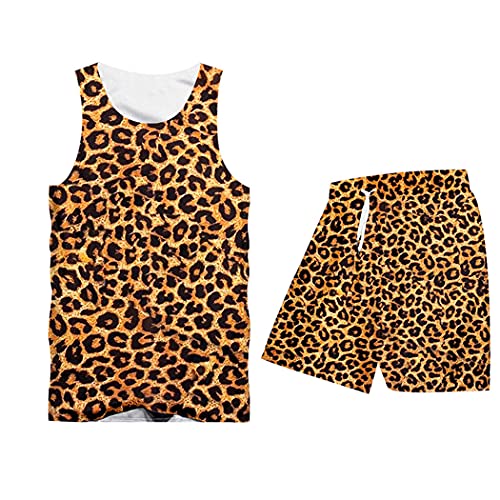 Sweat à capuche imprimé léopard 3D et jogging Harajuku en grande taille Ttsh02177