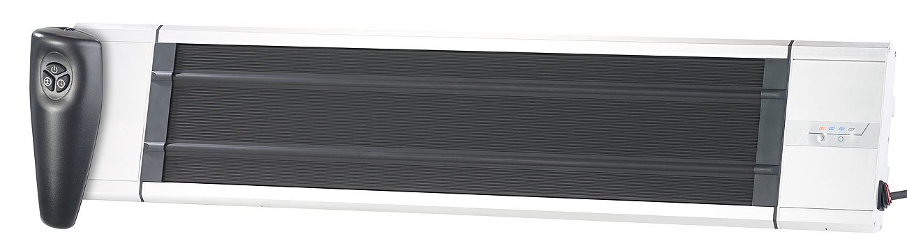 Semptec Urban Survival Technology Schwarzstrahler: IR-Dunkelheizstrahler RA-324, Timer & Fernbedienung, 2.400 Watt, IP55 (Heizung Infrarot, Heizstrahler mit Timer, Strahler)