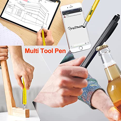 Men Gifts Multi Tool Pen - 2Pc Unique Gadgets Set For Dad Birthday Stocking Stuffers Fathers Day, Unique Pocket Multitool With Light, Gift Idea Tools With Flashlight Ruler #TOP3