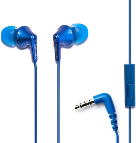 Panasonic ErgoFit Wired Earbuds with Microphone, 3.5mm Jack Headphones with