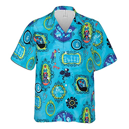 Haunted Mansion Blue Hawaiian Hawaii Shirt, Soft Hawaii Shirt, 3D Hawaiian Hawaii Aloha Shirt, Hawaii Shirt for Men and Women S-5xl ZDHW19177