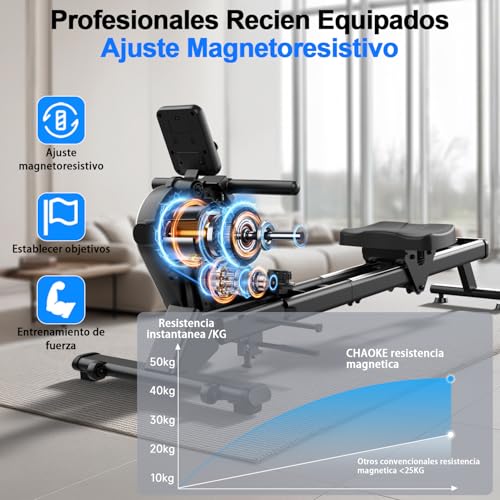 Variante de CHAOKE maquina de remo pistas dobles 16 niveles Bluetooth LCD