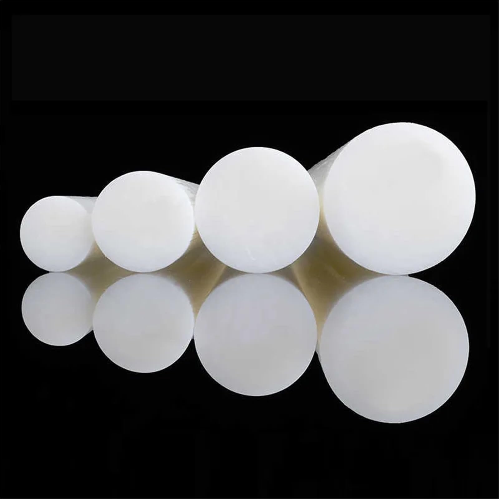 Weiße PA6-Nylonstange, rund, massiver Kunststoffstab, Durchmesser 3 mm, 4, 5, 6, 8, 10, 12, 15, 20, 25, 30~120, verschleißfest für Vielseitige Industrielle(50mm 1pc)
