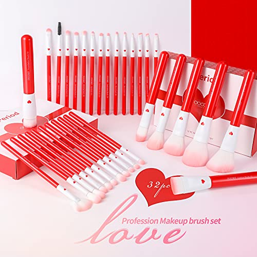 Docolor Professional Makeup Brushes Set 32Pcs Make Up Brushes Premium Kabuki Foundation Blending Face Powder Blush Contour Eye Shadows Eyebrow Eyeliner Make Up Brush Gift Kit #TOP1