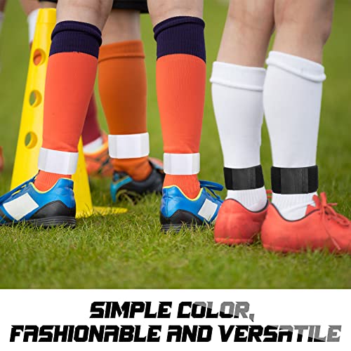Liliful 12 Pcs Soccer Shin Guard Straps Anti Slip Shin Guard Stays Legging Shin Guard Holders Football Socks Shin Fixed Straps For Sports Kicking Ball Running Cycling Youth Adults, Black And White #TOP4