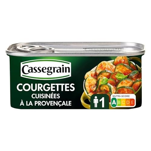 COURGETTES CUISINÉES À LA PROVENÇALE 185G, CASSEGRAIN, LOT DE 4