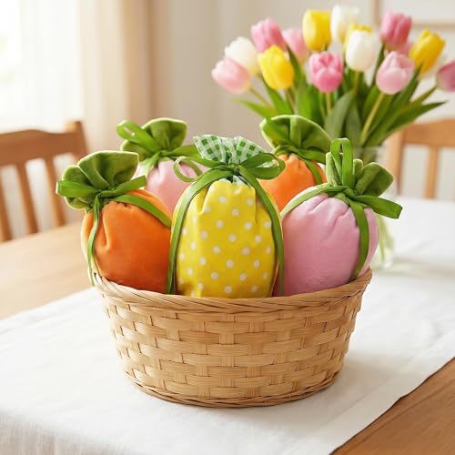 Ostertüten zum Befüllen, Ostern Karotte Tasche, Osterbeutel Stoff, Osterkörbchen zum Befüllen Bonbons, Kekse, Snacks, Ostereier zum Befüllen Geschenken Partyzubehör (Mehrfarbige)