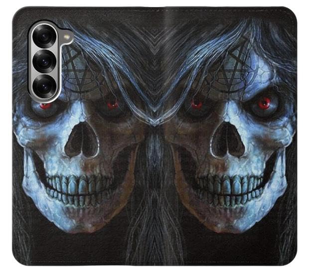 Funda libro calavera para Samsung Galaxy Z Fold 6 con tarjetero 2