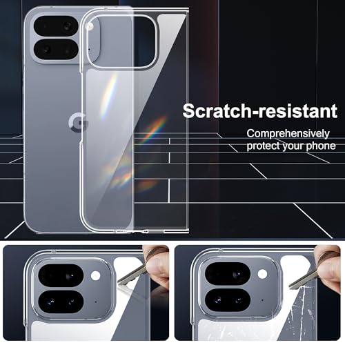 Étui pliable pour Google Pixel 10 Pro en PC transparent avec protection complète