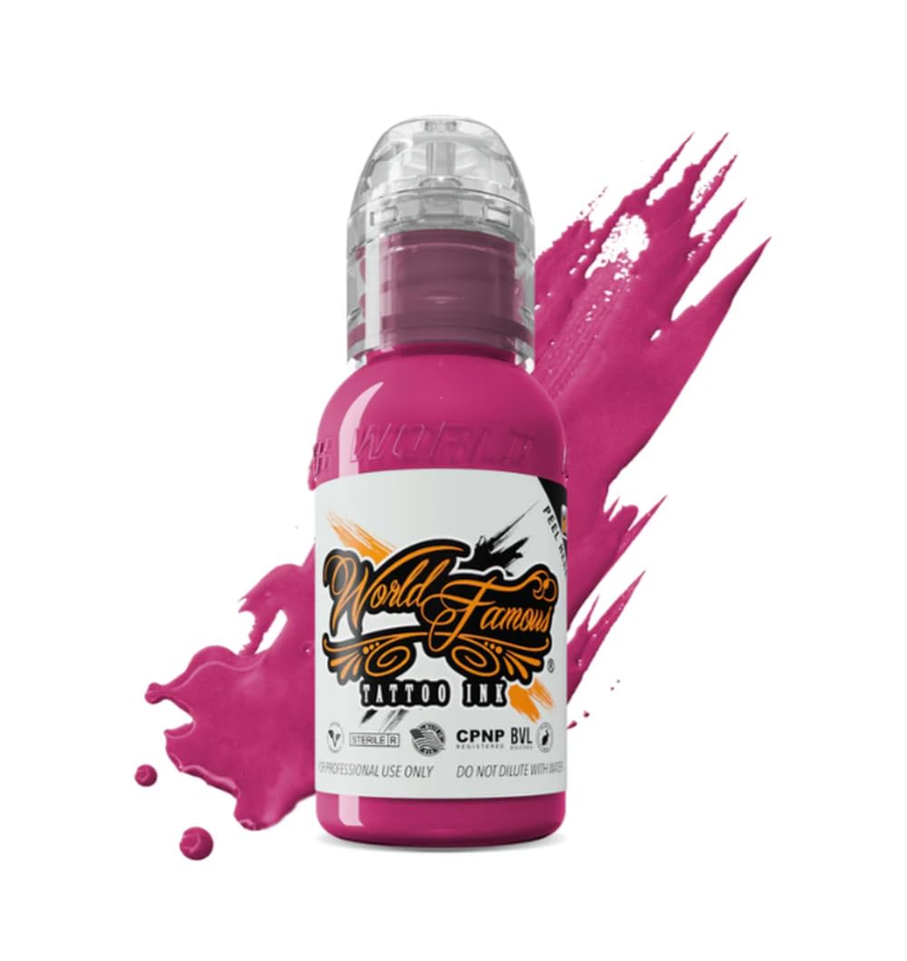 World Famous Pink Tattoo Ink, Vegan and Professional Ink, Made in USA, Precious Pink Gem, .5 oz