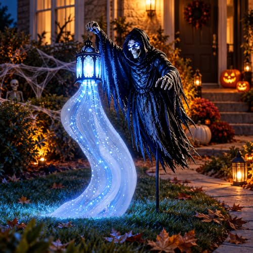 Halloween Soul Harvester Animated Solar Powered Garden Light Decor (1 Pc) - image 1