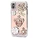 iPhone Xs Max Diamond Case,iPhone Xs Max Mirror Case,FreeAir 3D Handmade Bling Diamonds Shiny Rhinestone Crown Soft Mirror Case for iPhone Xs Max (6.5 inch) Rose Gold