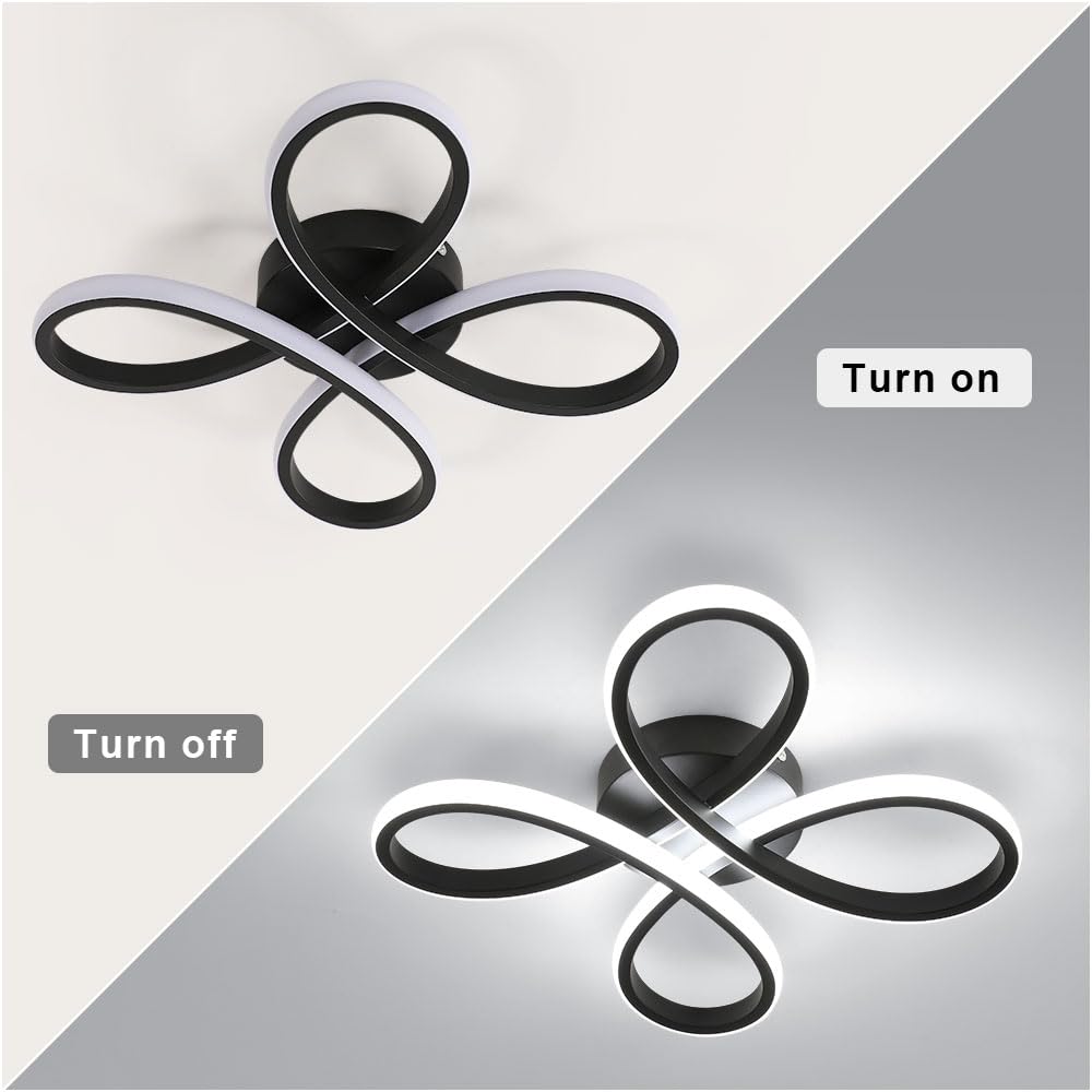 SENQIU LED Ceiling Light, 30W Modern Acrylic Ceiling Lamp, Flower Shape LED Light Fitting for Living Room Bedroom, Kitchen - Image 3