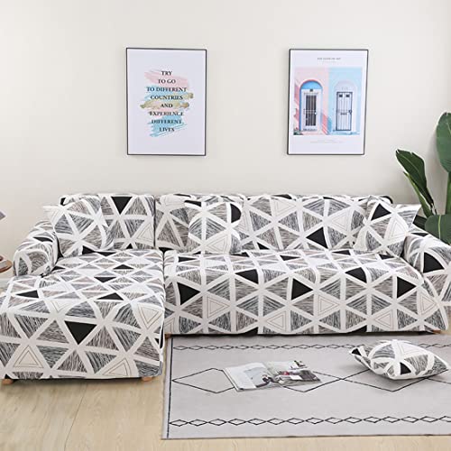 Housse de canapé extensible imprimée 1 place 90-140cm antidérapante