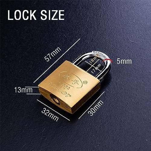Brass Heavy Duty Mini Solid Padlock - 32mm, Ideal for Doors Sheds, Warehouses, Garages, Cabinets - Includes Keys - Image 2