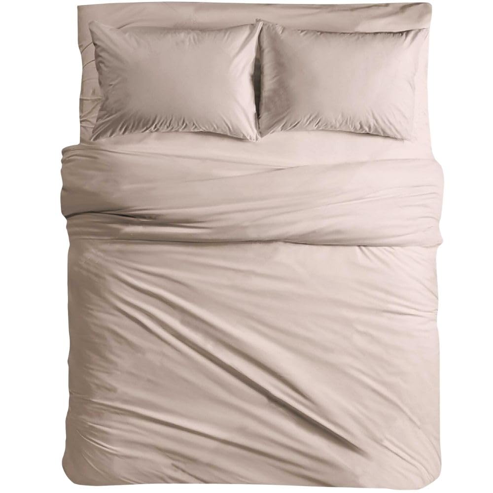 MAXIME MAISON - Sabanas 180x200 Algodon (Tortora) Juego de Sabanas, Bed Sheets, Juego Sabanas 4 Piezas (Sábana Bajera, Sábana Plana y 2 Fundas de Almohada) Sabanas Refrescantes Made in Italy