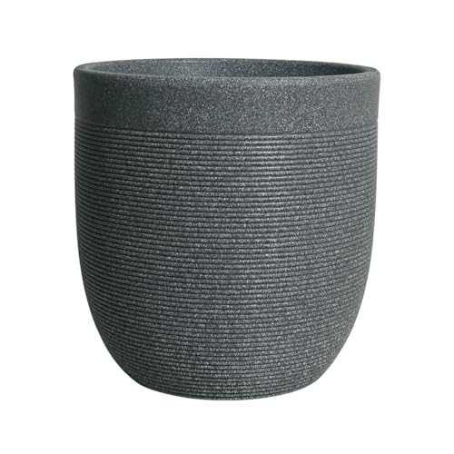 Image of Harshdeep Roto Pots 12 Inch - Milano - Indoor Outdoor Home Living Room Balcony Garden Decorative Big Size Planter, Light Weight and Durable UV Resistant (Grey Stone)