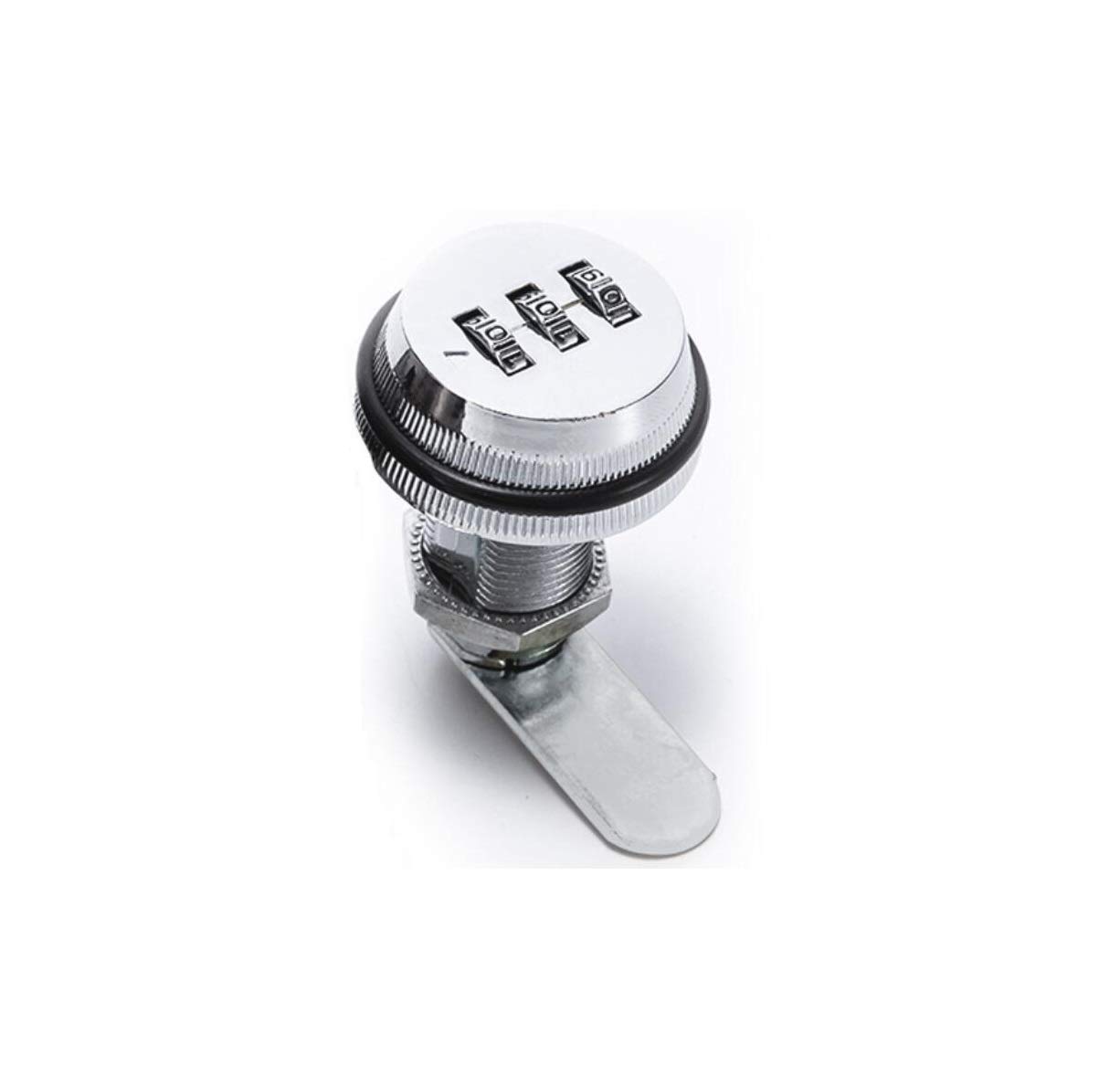 3 Digit Combination Password Lock Keyless Cam Lock Zinc Alloy Chrome Plating Coded Security Lock for Safe Locker Box Cabinet Drawer Door Chrome (1 Pack)