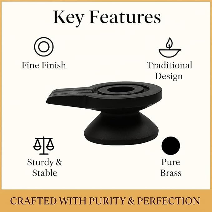 Image of Neelkanth Shivling Stone - Original Narmada Stone Black 4 Inch Jaladhari, Yoni Base, Lingam Holder, Panapitham Shivling Base Pitha Stand For Home Puja