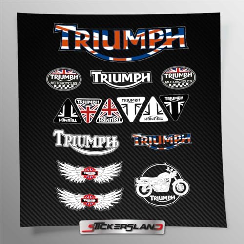 Kit autocollants compatible avec Triumph réservoir casque | autocollants pour moto cadre carénage | vinyle adhésif facile application impression UV |...