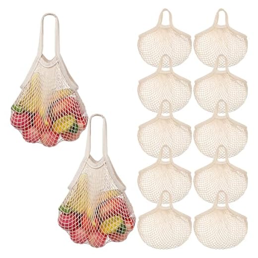 SHENLIU Cotton Mesh Grocery Bags Bulk Pack