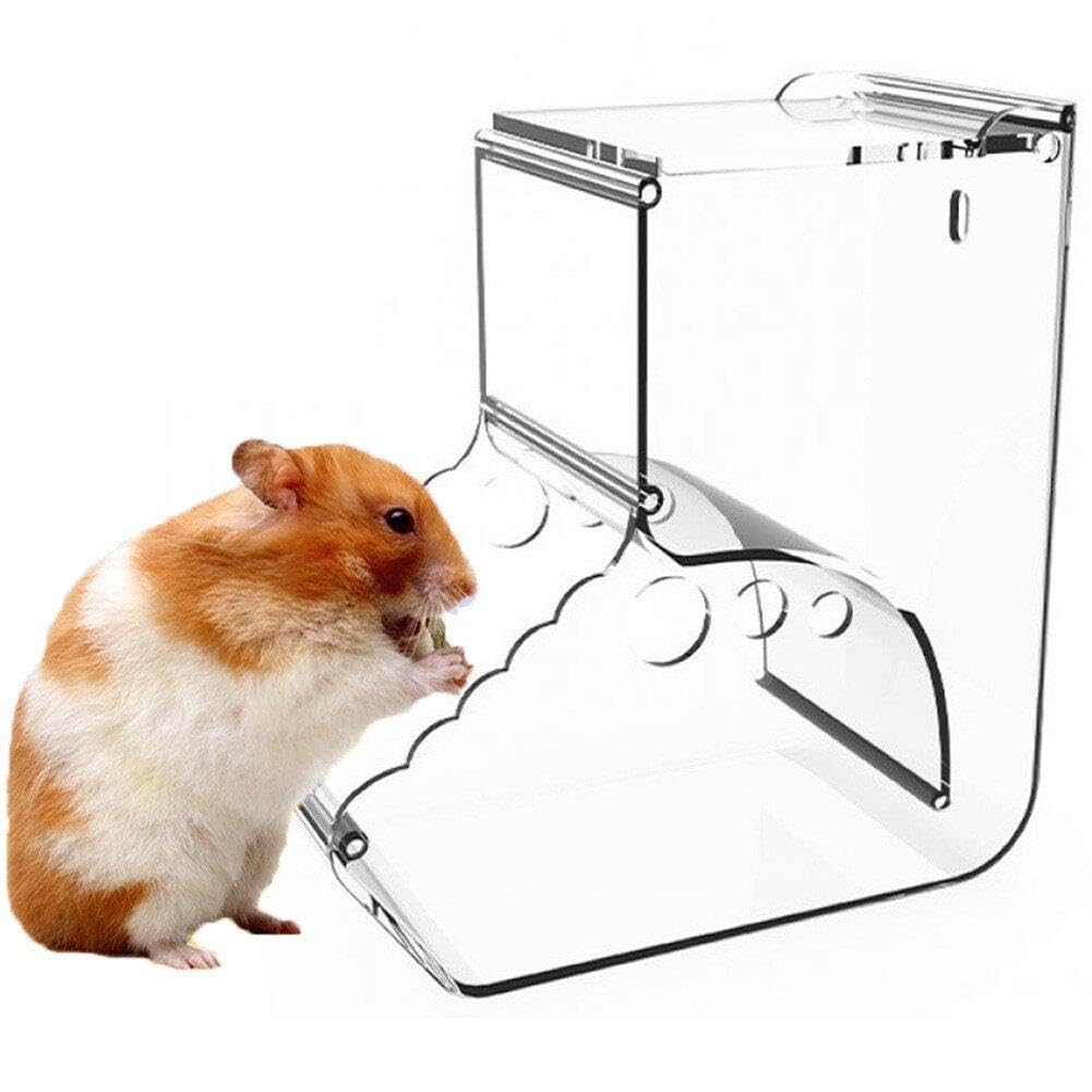Sanfly Style1 Automatic Hamster Feeder, Transparent Hamster Feeder Food Dispenser Food Storage Bowl For Hamsters Hedgehogs Squirrels Guinea Pigs