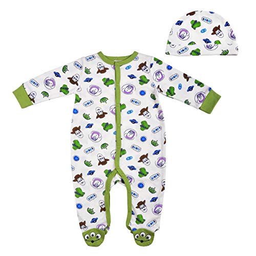 Disney Boys’ Toy Story, Monsters Inc. Or Lion King Long Sleeve Footed Romper And Hat Set For Newborn – Beige/Grey/White #TOP10