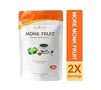 Vista 1 de Monk Fruit - Edulcorante sin calorías (2 dulces de azúcar, original), 16 onzas, polvo granular mezclado con eritritol, alternativa dulce y natural
