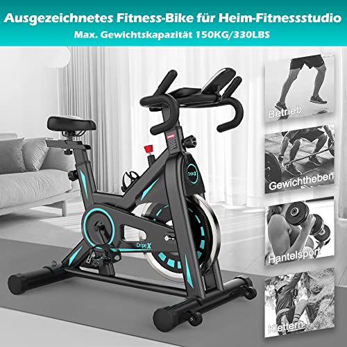 Dripex Heimtrainer Fahrrad magnetisch, Indoor Cycling Bike mit LCD-Monitor, Herzfrequenzsensor, iPad-Halterung… – Bild 5